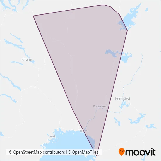 J.M. Eskelinen Lapland Lines Ltd coverage area map