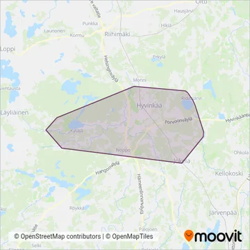Hyvinkään Liikenne Oy coverage area map