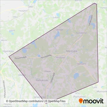 Ventoniemi Oy/Liikenne Seppälä Oy coverage area map