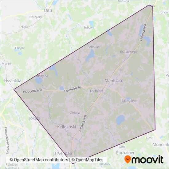 Ventoniemi Ltd/Transport Seppälä Ltd coverage area map