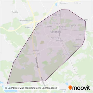 Riihimäen kaupunki coverage area map