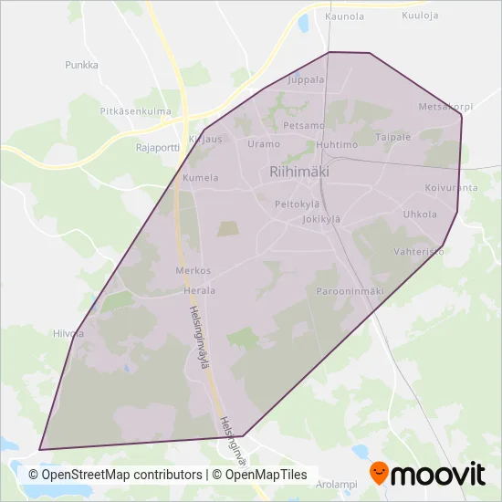 City of Riihimäki coverage area map