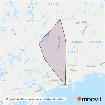 Nurmijärven Linja Oy / Korsisaari coverage area map