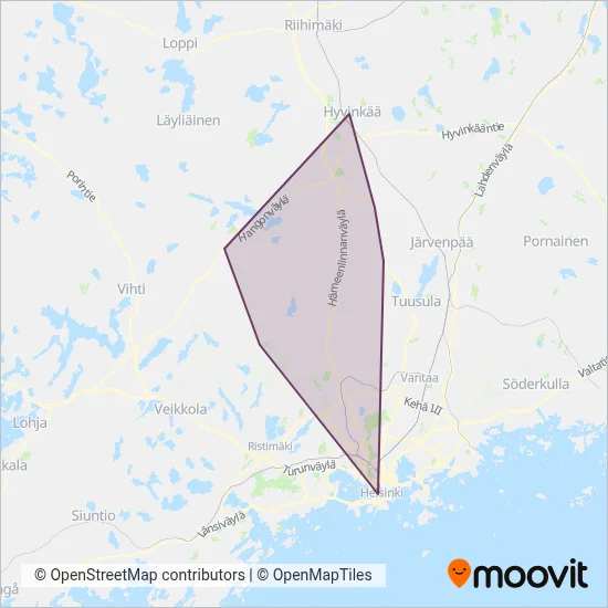 Nurmijärvi Line Ltd / Korsisaari coverage area map