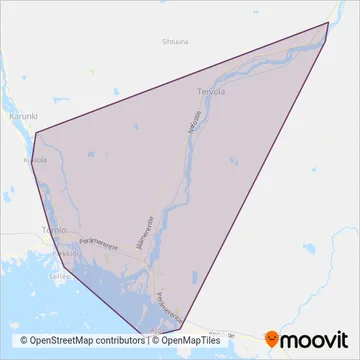 Meri-Lapin joukkoliikenne coverage area map