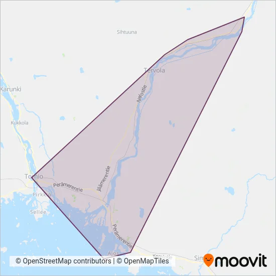 Sea Lapland Public Transport coverage area map