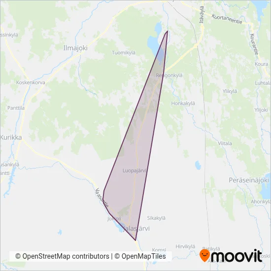 Transport J. Haanpää Ltd coverage area map