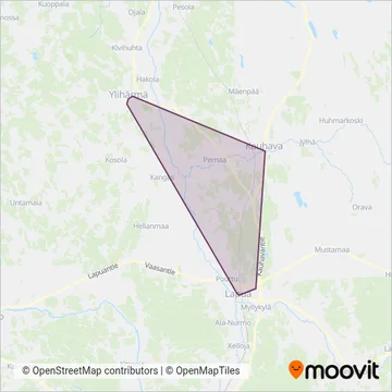 Kauhavan Liikenne Oy coverage area map