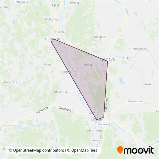 Kauhava Transport Ltd coverage area map