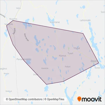 Pakkalan Liikenne coverage area map
