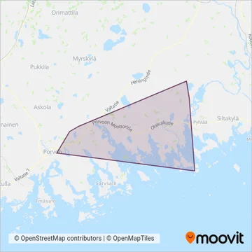Ab J. Tidstrand Oy coverage area map