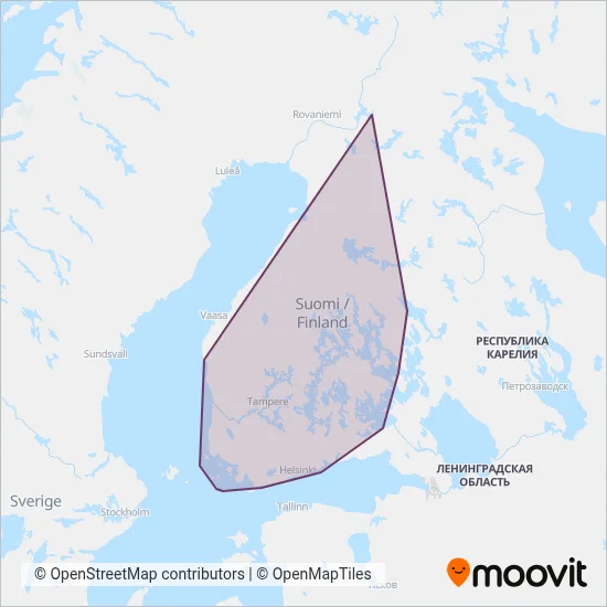 Finferries coverage area map