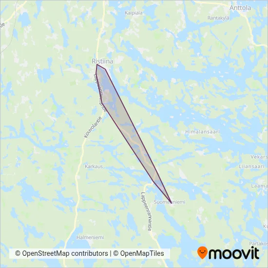 Hanski Charter Transport coverage area map