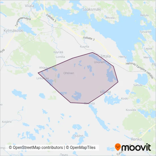 Saarikunta Transport Ltd coverage area map
