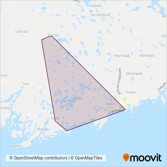 Salo Charter Trips Ltd, Western Uusimaa coverage area map