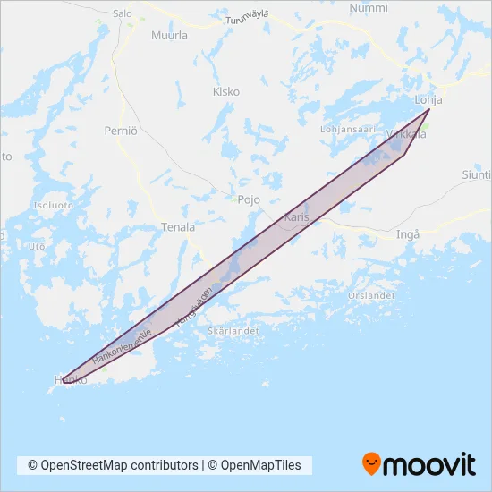 Hanko Transport, Western Uusimaa coverage area map