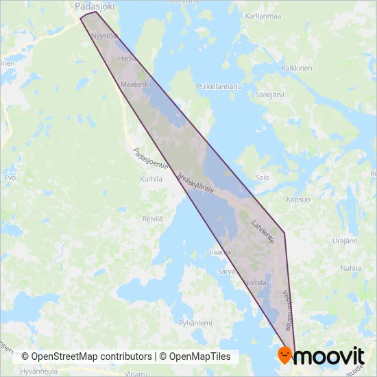 Järvinen Transport Ltd coverage area map