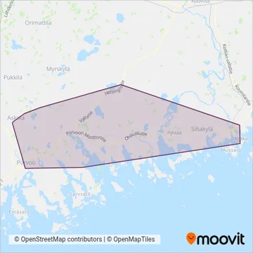 Koiviston Auto Porvoo Oy coverage area map