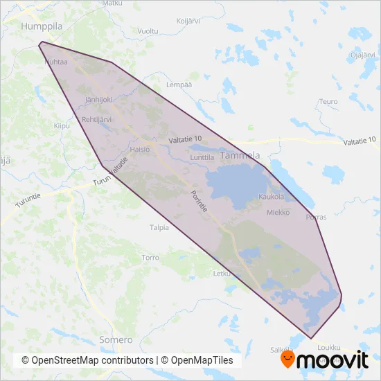 Transport Rajala Ltd coverage area map