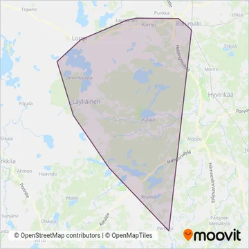 Yhdysliikenne Oy coverage area map