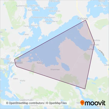 Tilausliikenne Hanki Oy coverage area map