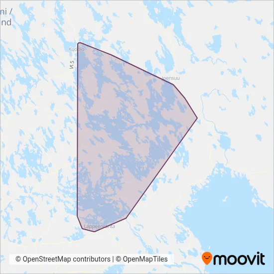 Savonlinja coverage area map