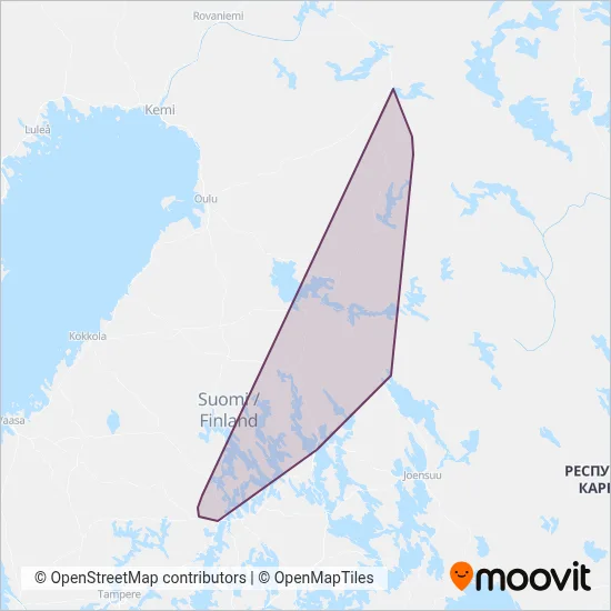 Pohjola Tourist Bus Ltd coverage area map