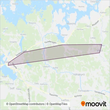 Oravais Traffic Ab - Oravaisten Liikenne Oy coverage area map