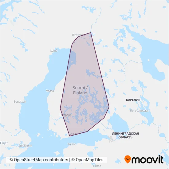 VR Ratatyöbussi coverage area map
