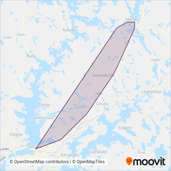 Serlachius Art & Sauna Express coverage area map