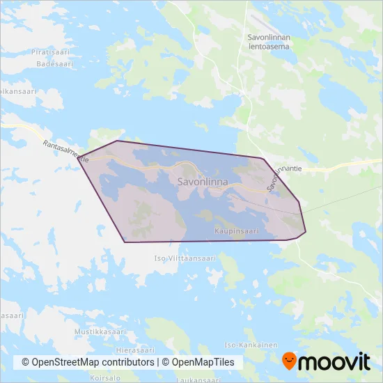 Savonlinnan kaupunki - paikallisliikenne coverage area map