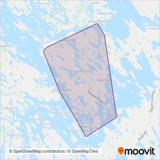 Savonlinnan kaupunki - lähiliikenne coverage area map
