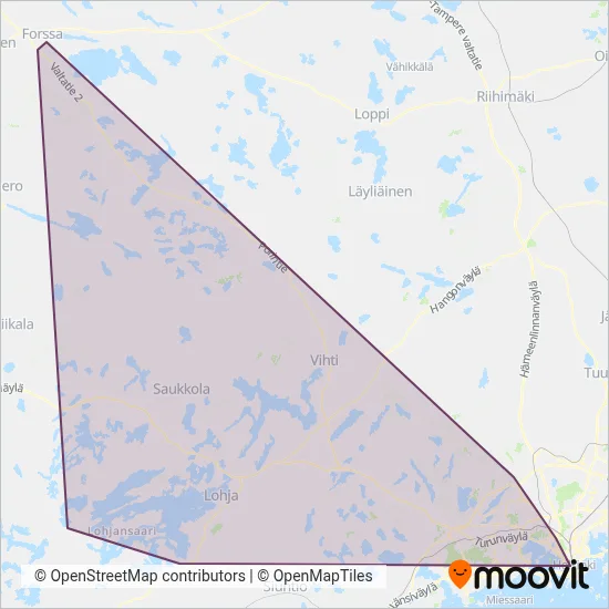 Koiviston Auto Länsi, Länsi-Uusimaa coverage area map