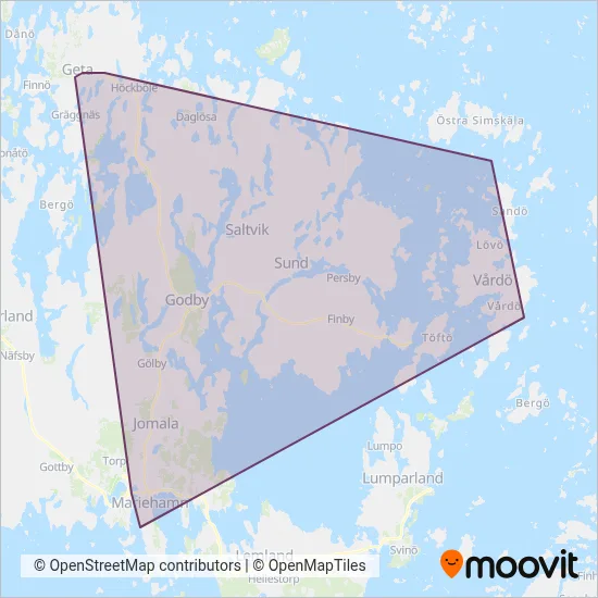 Viking Line Buss coverage area map