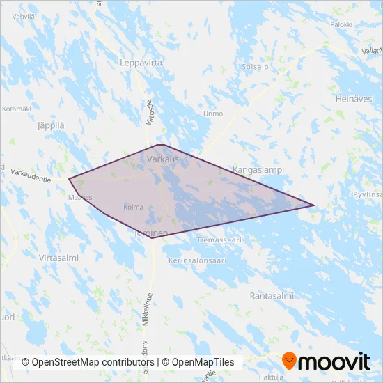 Soisalon Liikenne Oy, Varkaus coverage area map