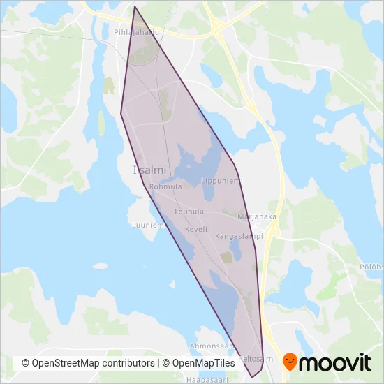 Savonlinja Oy, Iisalmi coverage area map