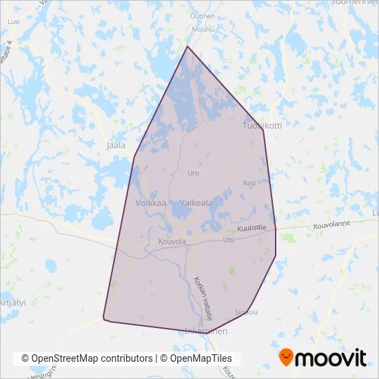 Koutsi / Kymen Charterline Ltd coverage area map