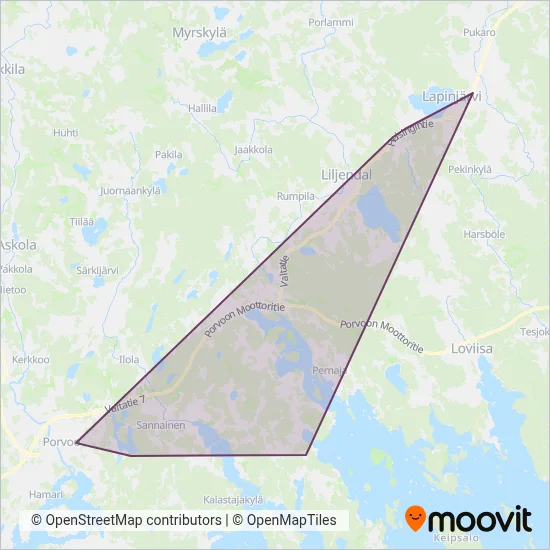 Koiviston Auto Porvoo coverage area map