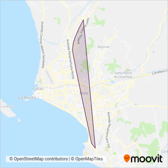 Metropolitano coverage area map