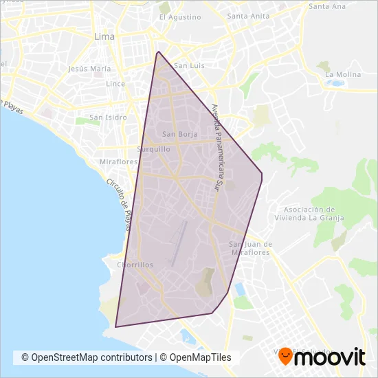 San Genaro S.A. coverage area map