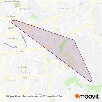 El Inti S.A. coverage area map