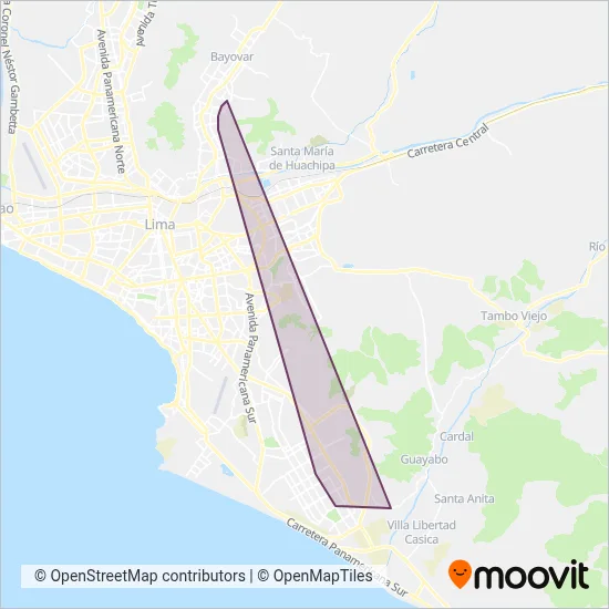 Mapa del área de cobertura de ETRASCPSA