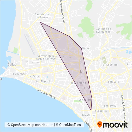 36 San Martín de Porres S.A. coverage area map