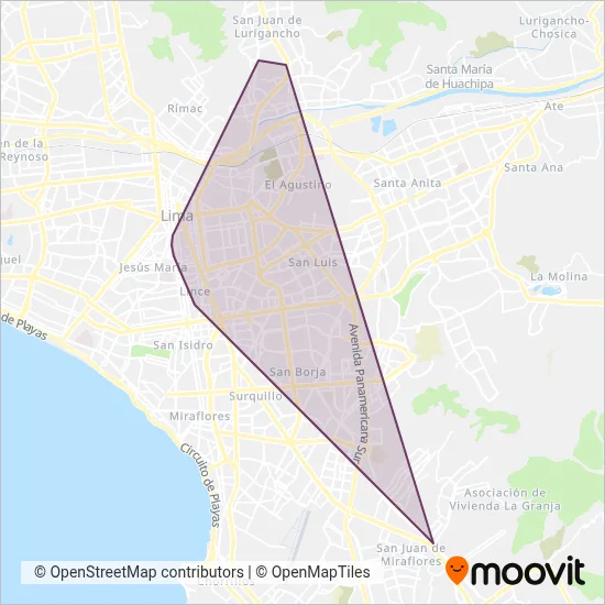 Mapa del área de cobertura de LUBARSA