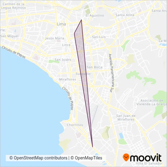 Transportes Lima Urban Company S.A. coverage area map