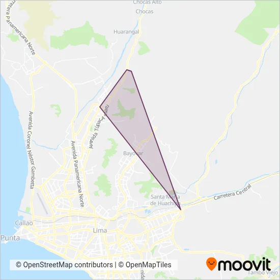Transportes Cruz del Centro S.A. coverage area map