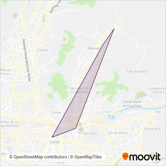 San Sebastian S.A.C. coverage area map