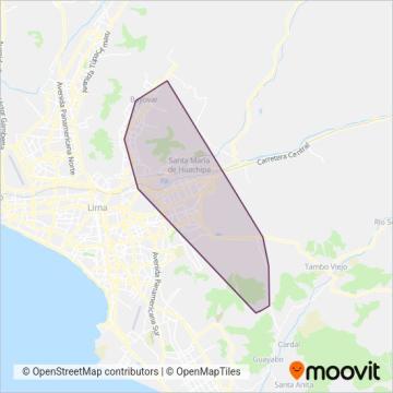 Mapa del área de cobertura de Negociaciones Santa Anita S.A.