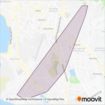 Mapa del área de cobertura de Doce de Noviembre S.A.