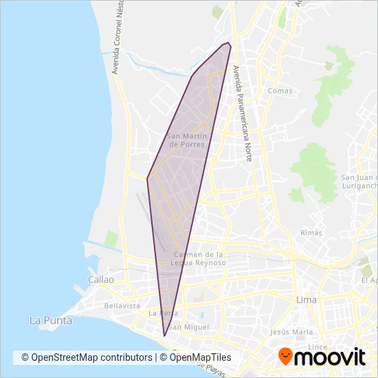 Corazón de Jesús de San Diego S.A. coverage area map